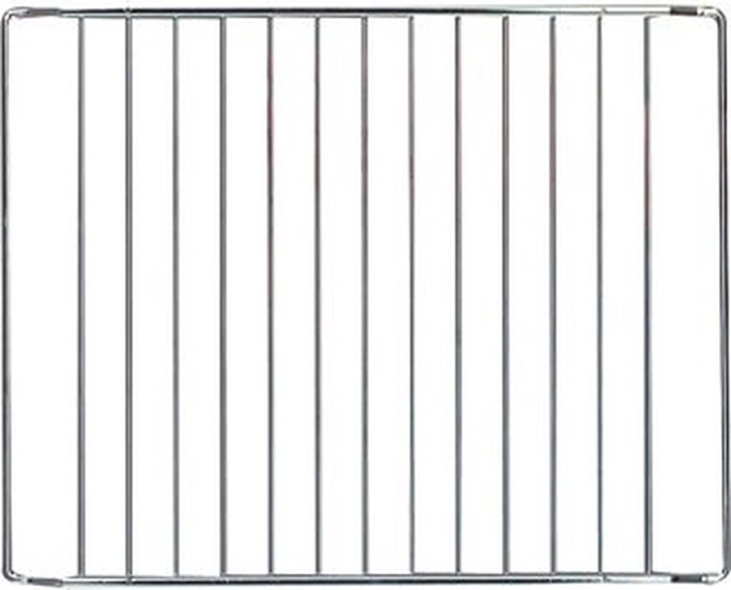 Ovenrek van metaal, leeg en rechtopstaand