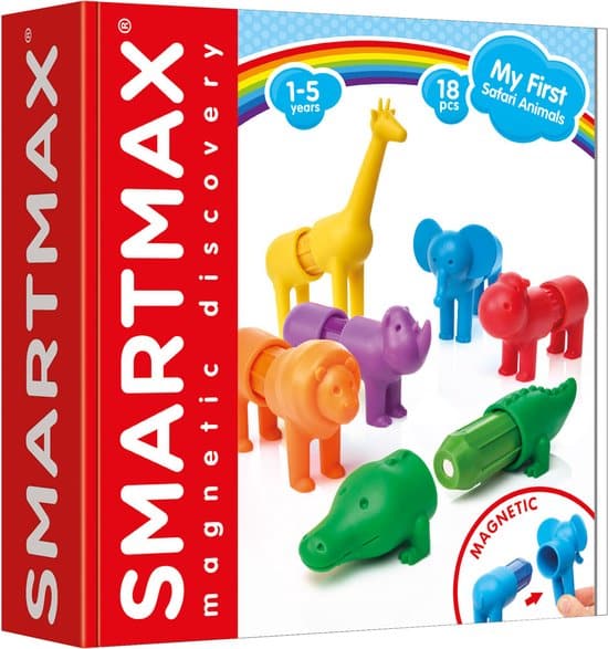 SmartMax Safari Dieren, magnetisch speelgoed voor kinderen.