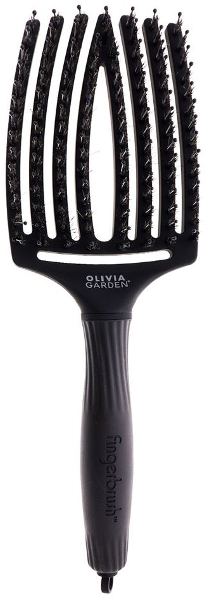 Zwarte Olivia Garden Fingerbrush haarborstel