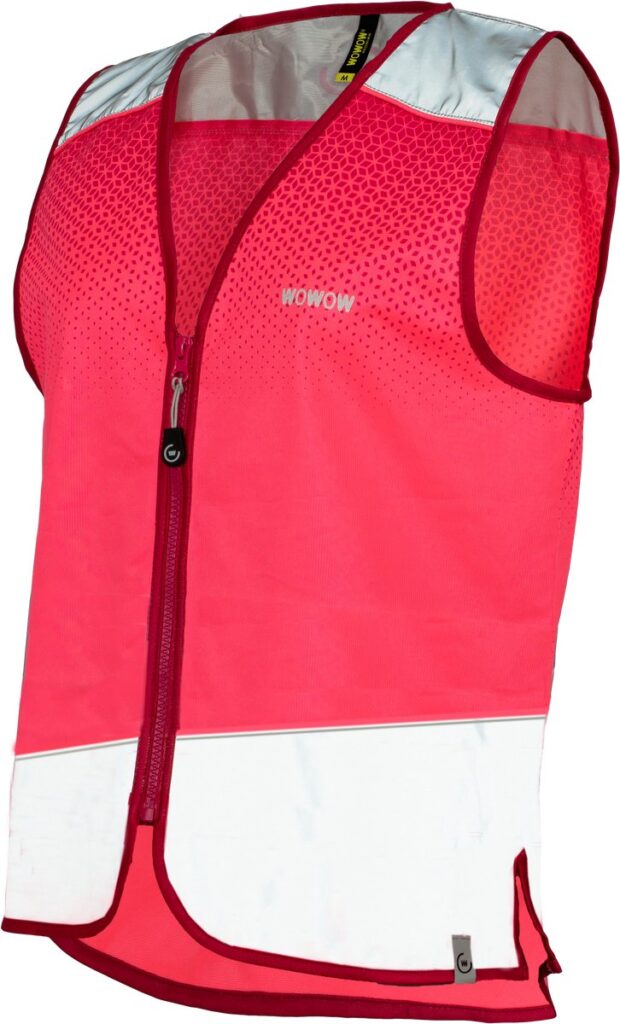 Felroze reflecterend veiligheidsvest met rits