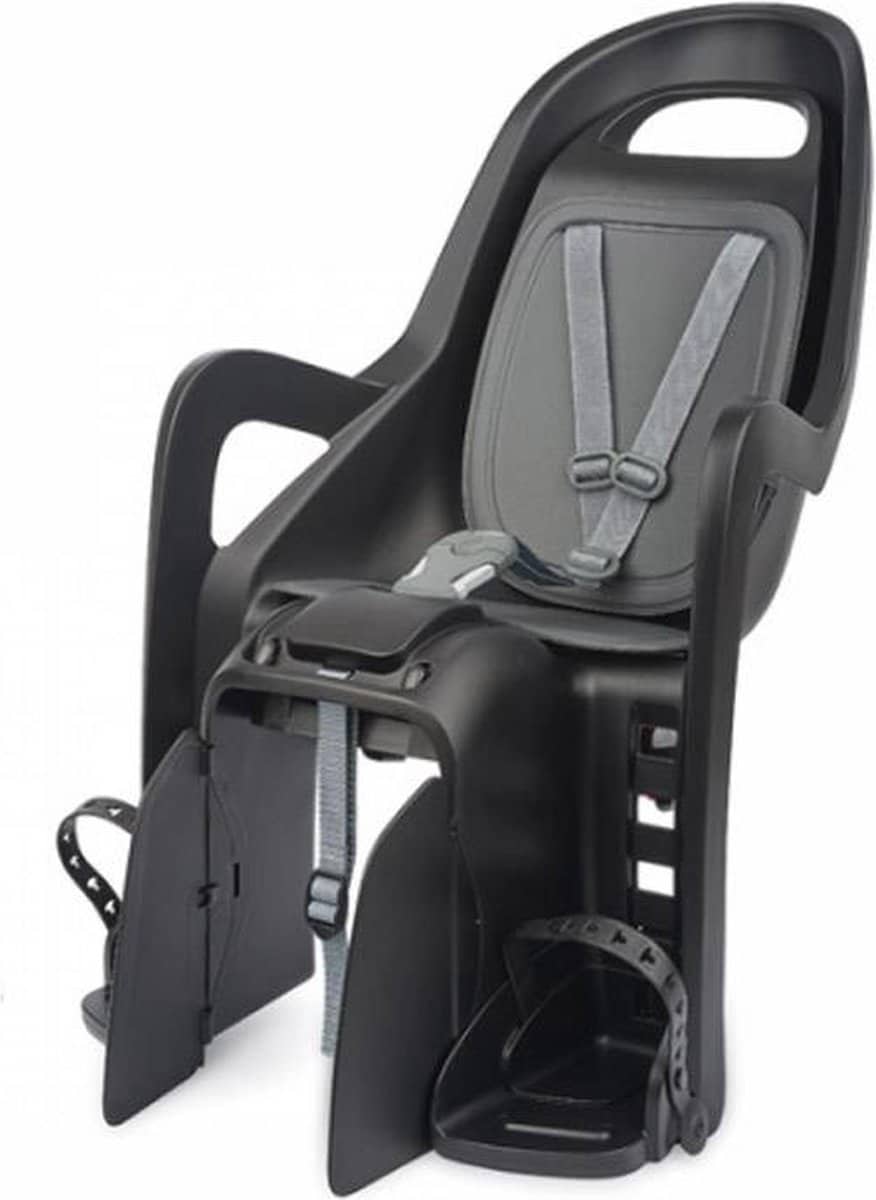 Zwart kinderzitje met verstelbare riemen