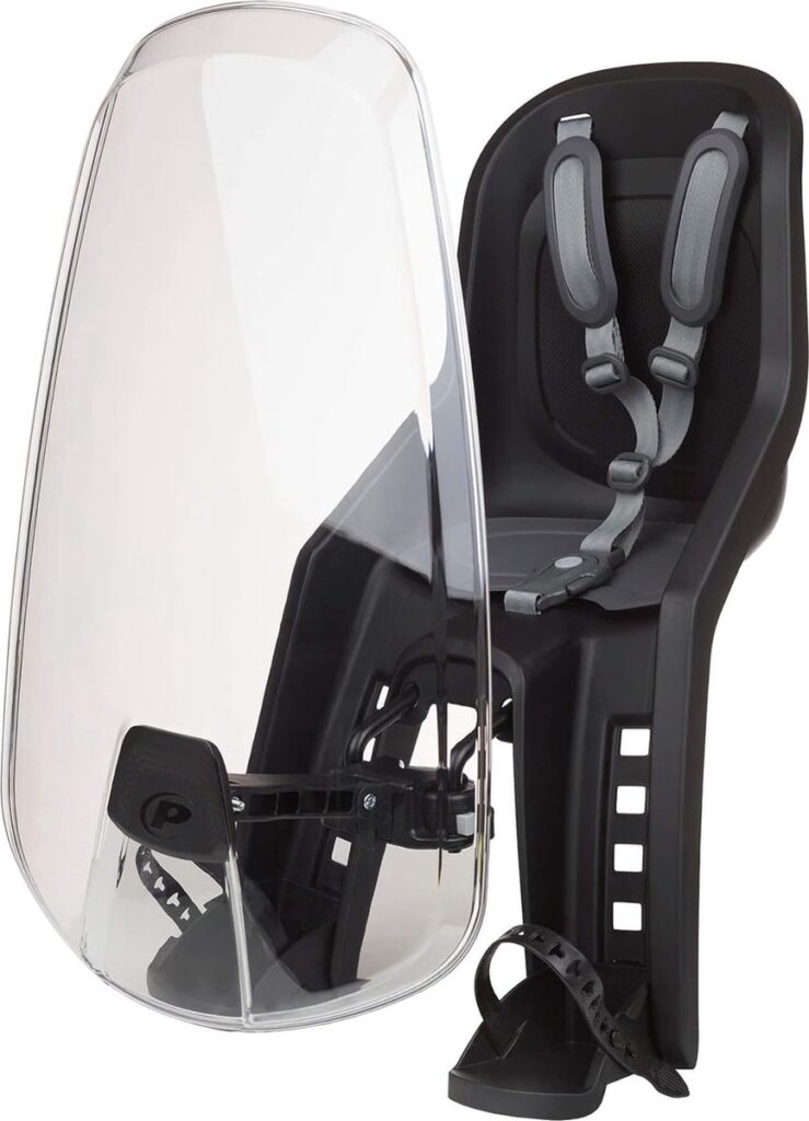 Kinderzitje met windscherm voor fiets.