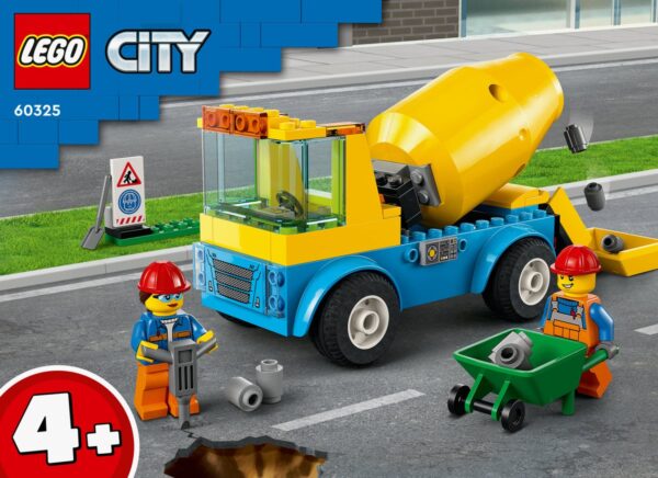 LEGO bouwset met cementwagen en werkers.