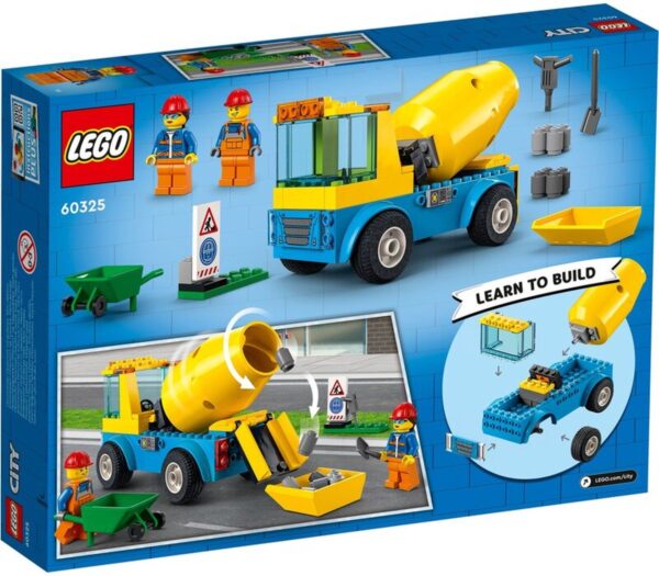 LEGO City betonmixer bouwset met figuren en instructies