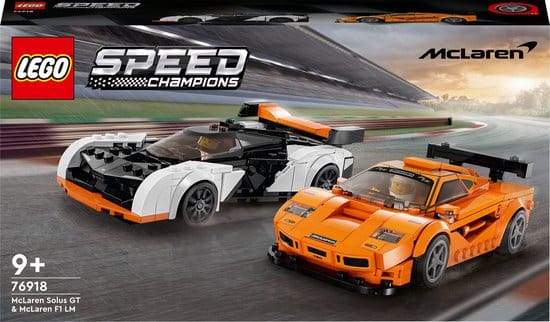 LEGO raceauto's McLaren Solus GT en F1 LM modellen.