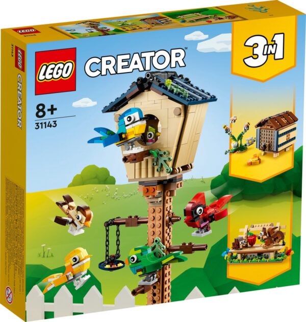 LEGO Creator 3-in-1 set met kleurrijke vogels.