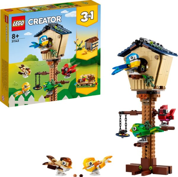 LEGO Creator vogelhuis met vogels, 3-in-1 bouwset.