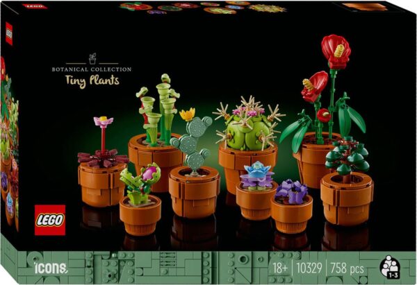 LEGO set met miniatuurplanten in potten.