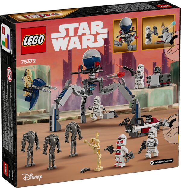 LEGO Star Wars bouwset met figuren en voertuigen.