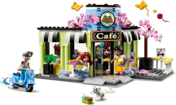 Lego café met poppetjes en scooter