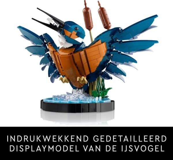 Gedetailleerd LEGO model van een ijsvogel