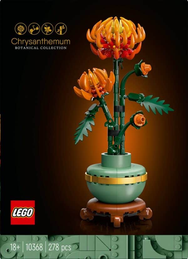 LEGO chrysant bloemset in groene pot.