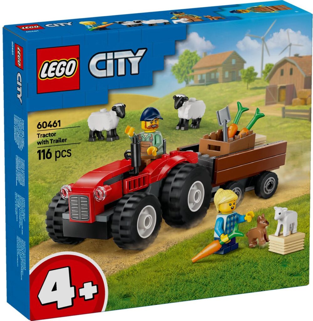 LEGO City tractor met aanhanger op boerderij