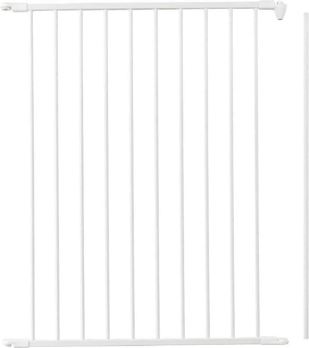 Wit veiligheidshekje met verticale spijlen