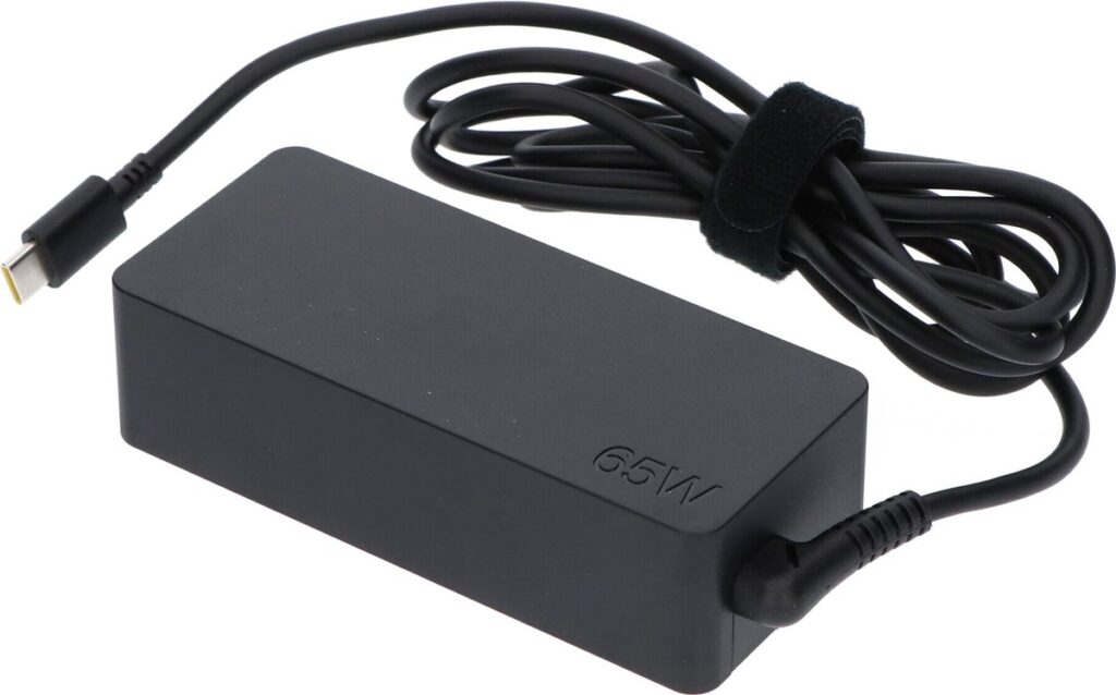 Zwarte 65W laptop oplader met kabel