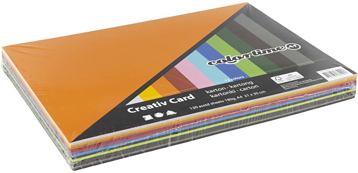 Verpakking met gekleurd karton voor creatief gebruik.