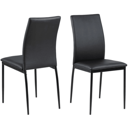 demir set van 4 stoelen zwart kunstleder
