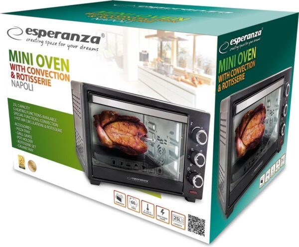 Esperanza mini oven met grill en convectie.