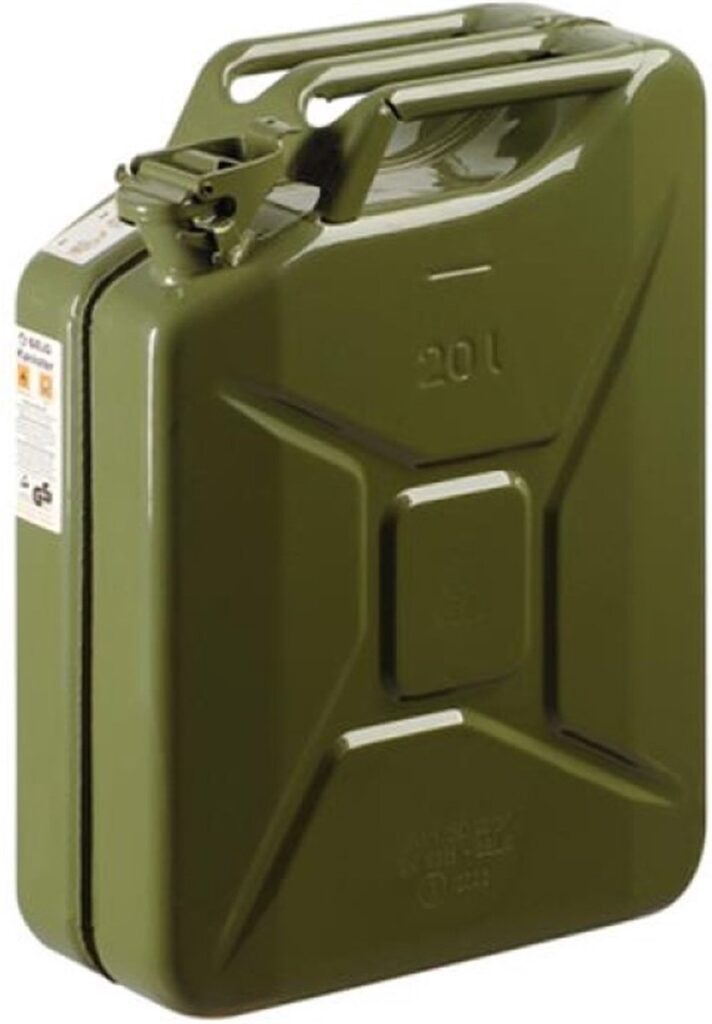Jerrican en métal vert de 20 litres