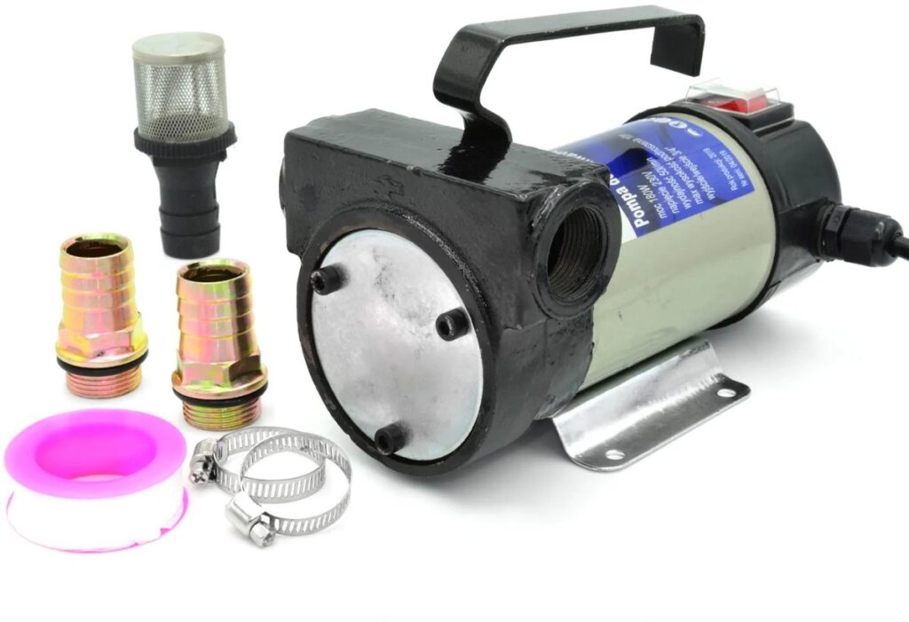 Electric water pump with accessories and hose connectors