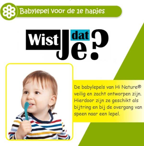 Babylepel en kind, eerste hapjes promotie.