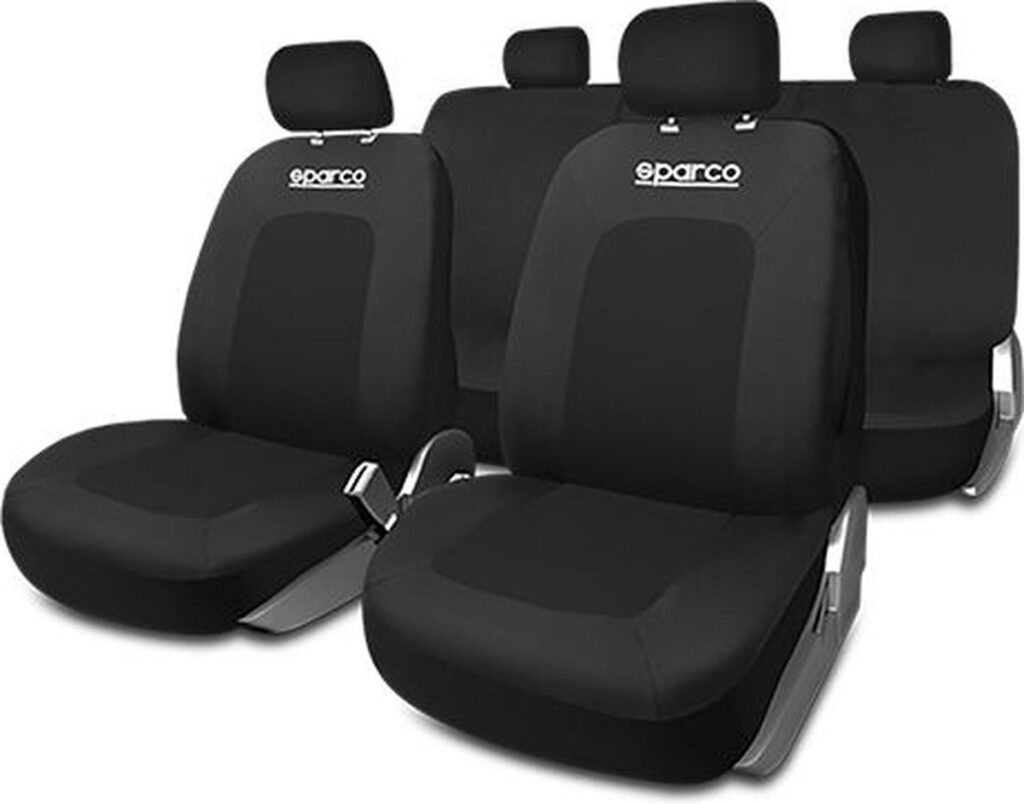 Zwarte Sparco autostoelhoezen set voor en achter