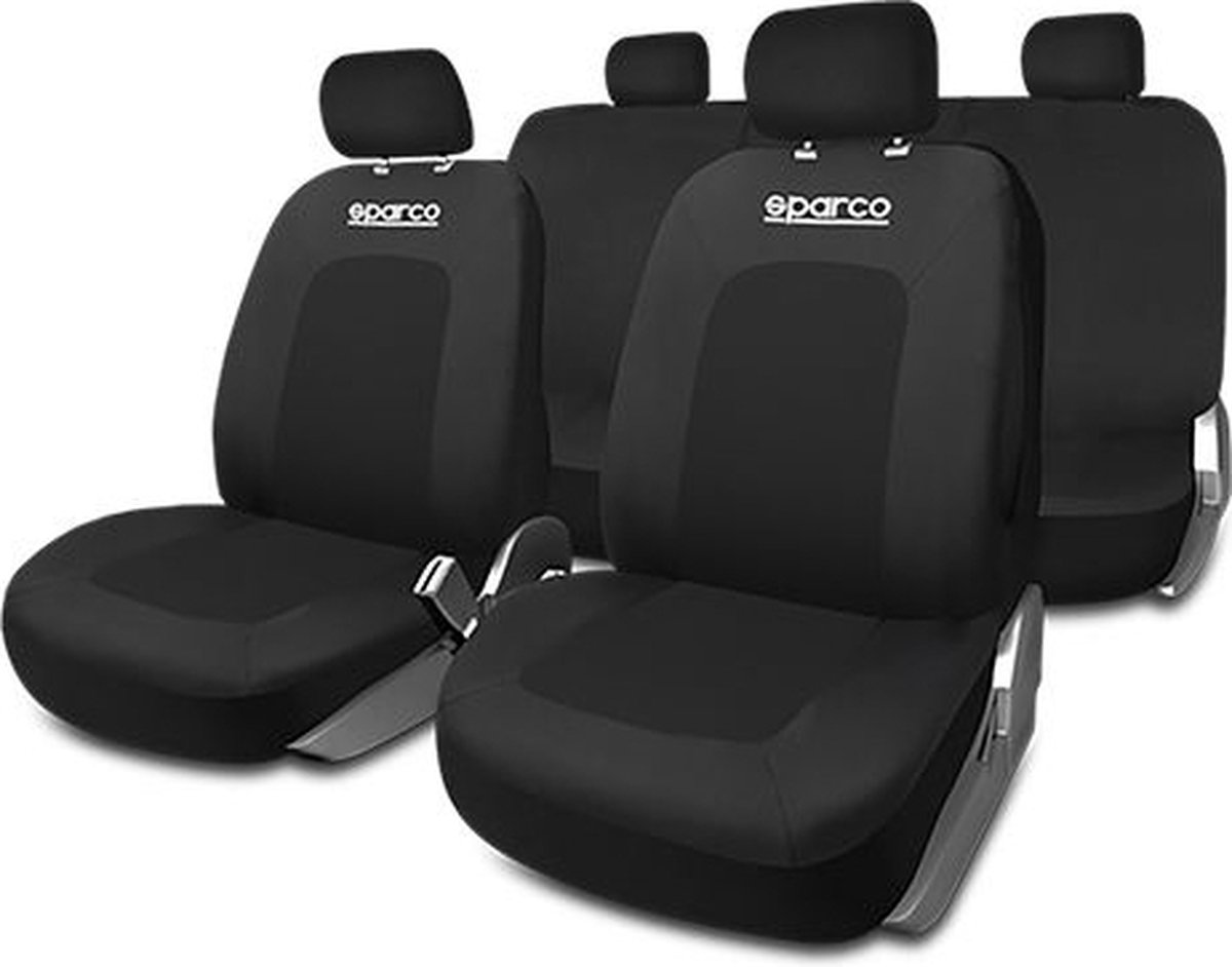 Black Sparco Car Seat Cover Set (Front and Rear)