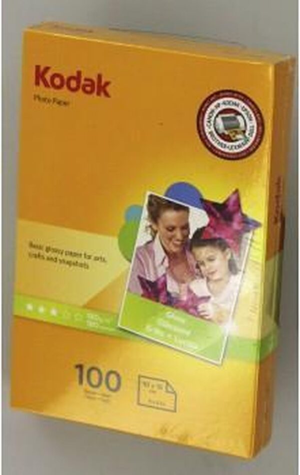 Kodak fotopapierverpakking met afbeelding