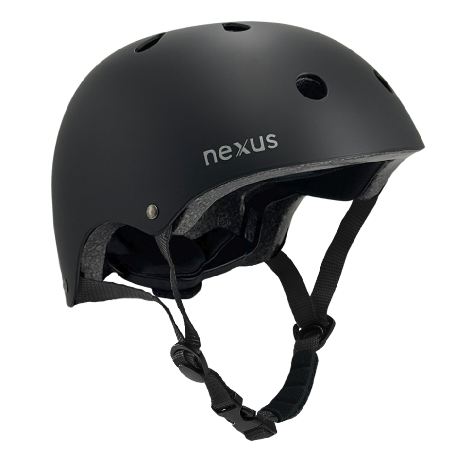 Zwarte Nexus fietshelm met verstelbare kinband