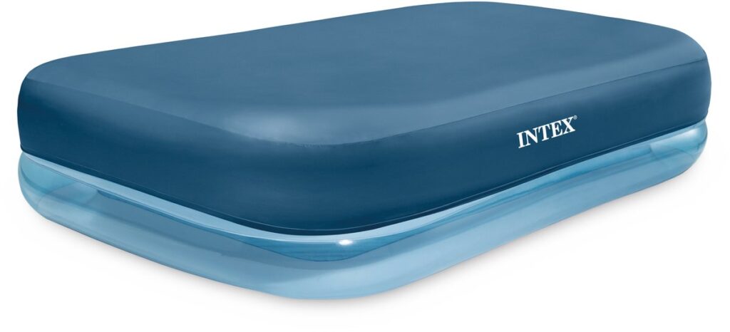 Opblaasbaar blauw luchtbed met waterbasis