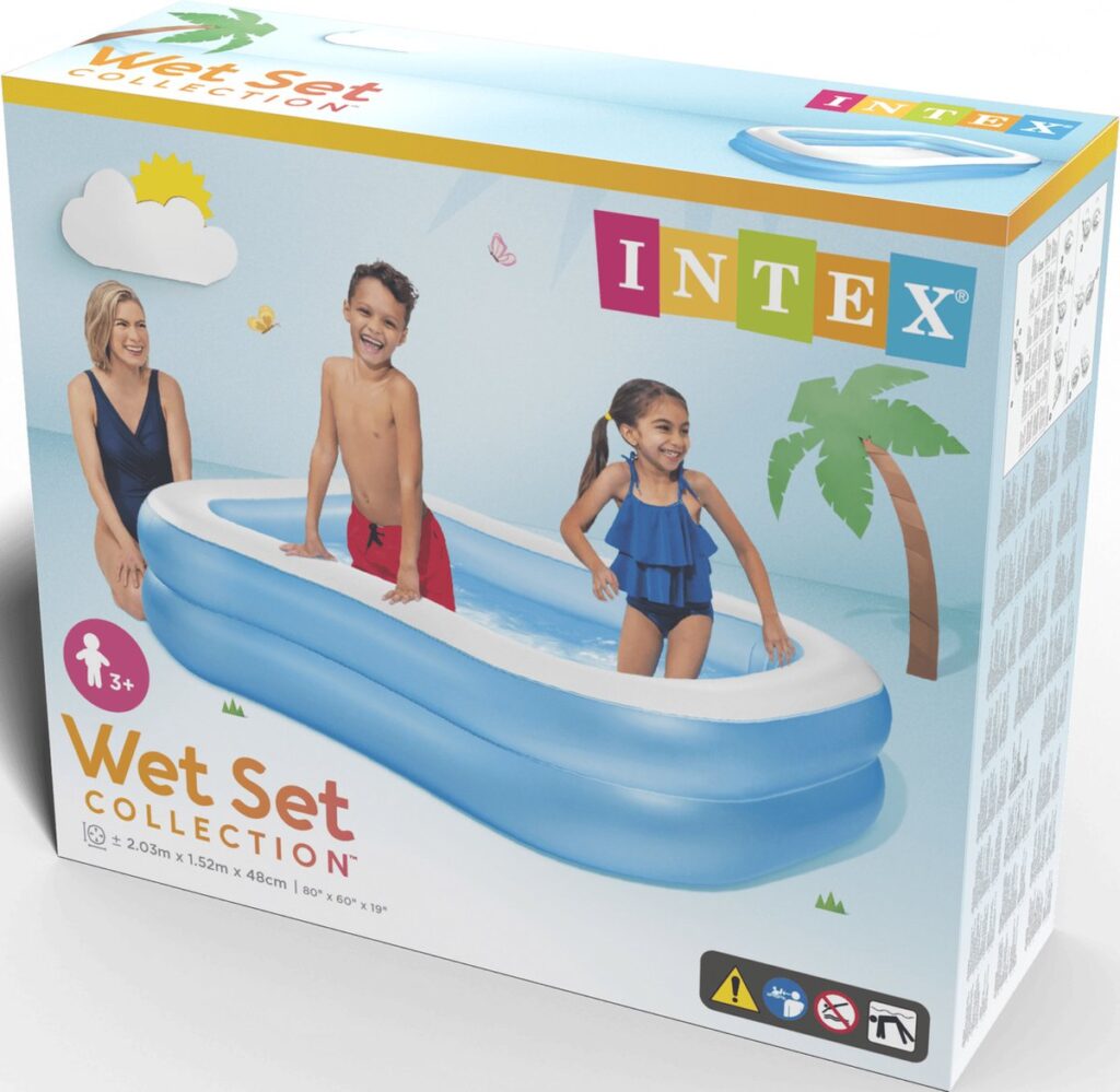 Piscine Gonflable Rectangulaire Pour Adultes – 180x130x56 Cm, Résistante Aux UV – Idéale Pour Jardin, Plage, été
