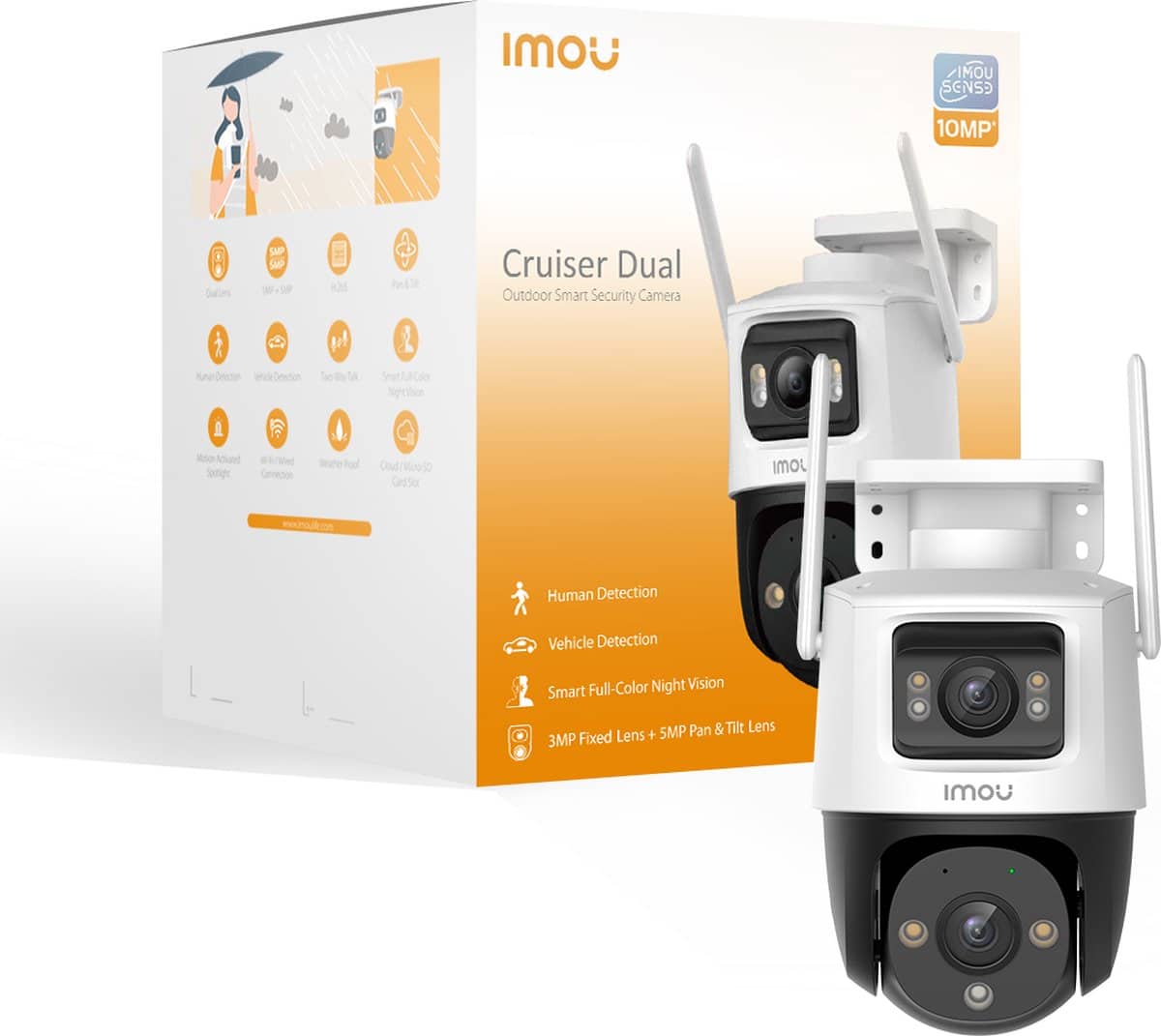 Caméra de sécurité intelligente d'extérieur Imou Cruiser Dual dans son emballage