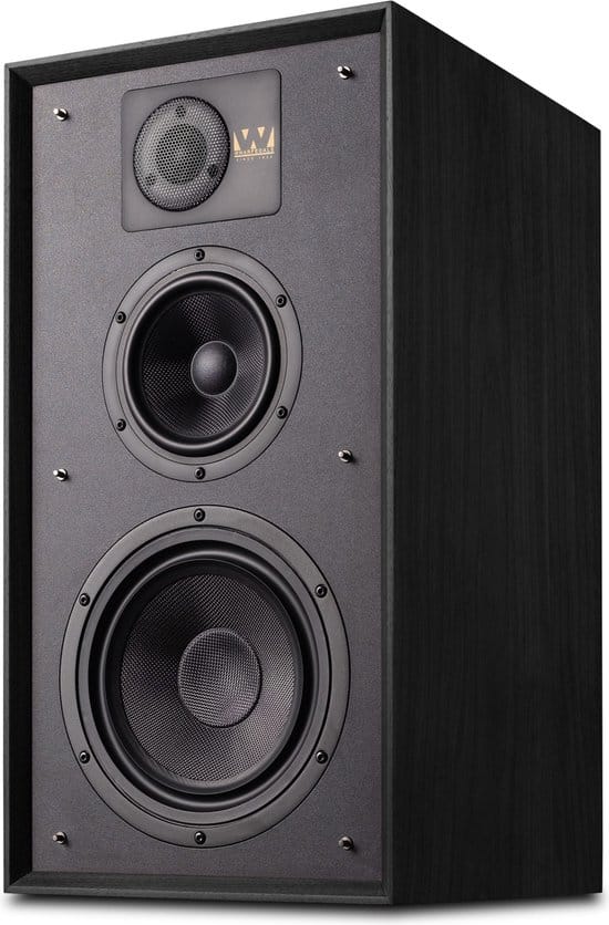 wharfedale linton – heritage luidsprekers klassiek met moderne technologie – precieze geluidsweergave oak black (rechter speaker)