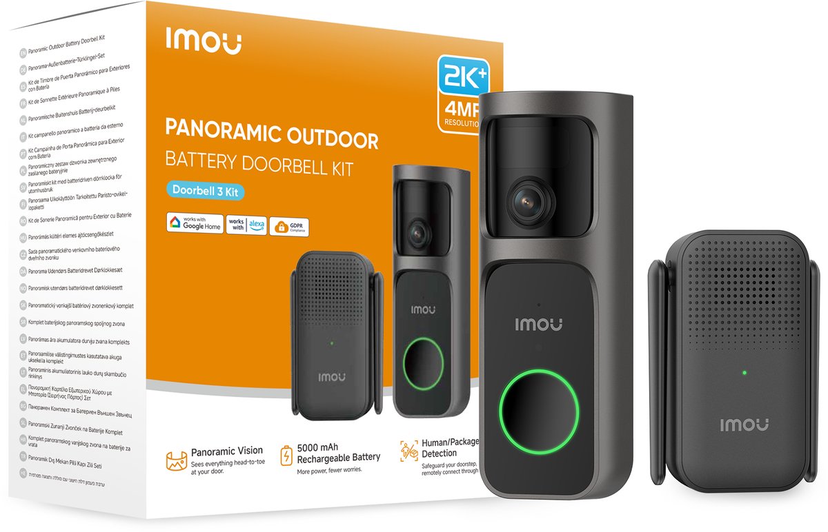 Imou panoramische draadloze videodeurbel met camera