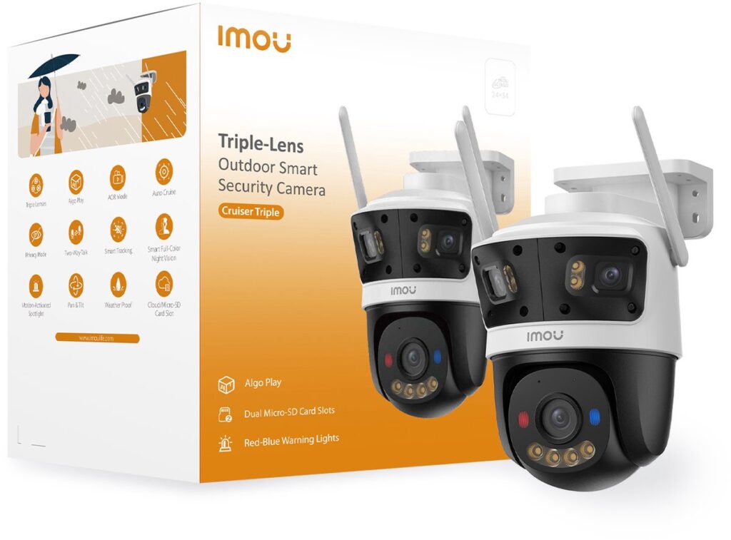 IMOU triple-lens outdoor beveiligingscamera met verpakking