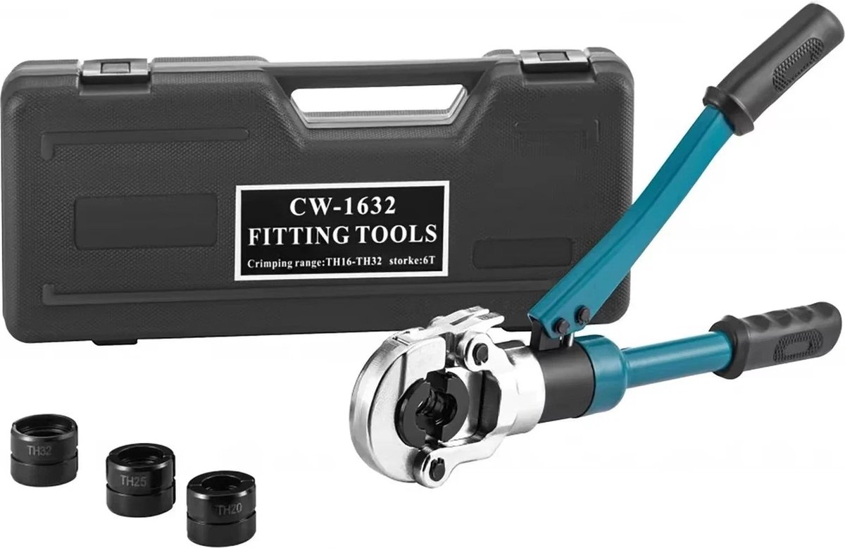 Hydraulische perstang met koffer en persbekken
