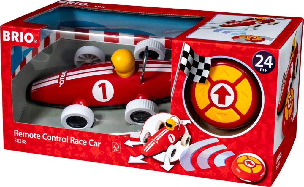 BRIO remote-controlled toy race car in a box