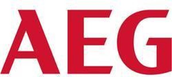 AEG logo in rode letters