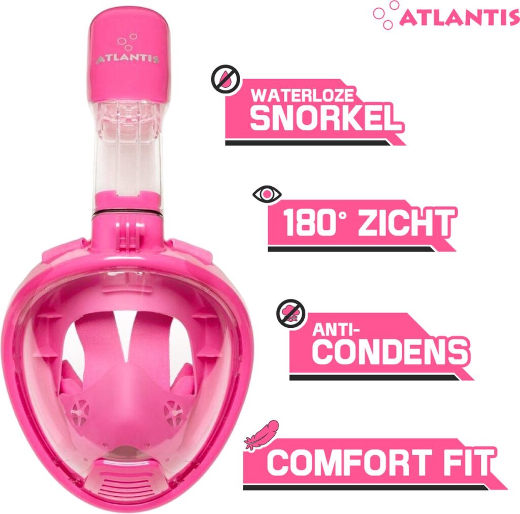 Pink Atlantis Full-Face Snorkel Mask