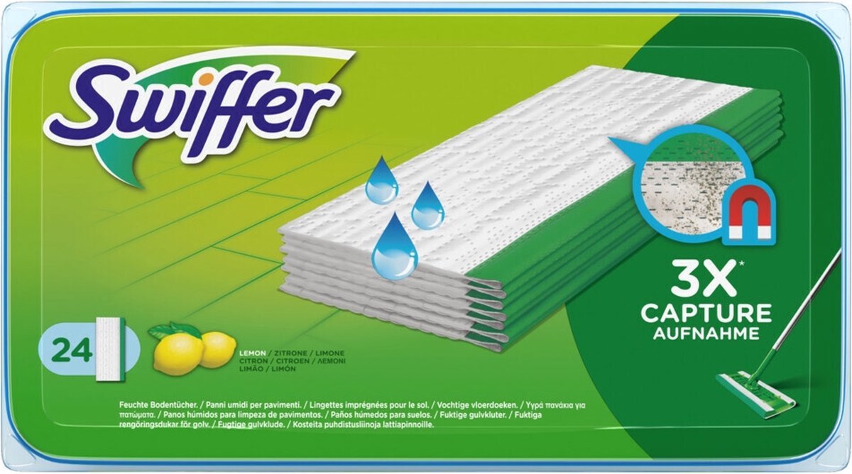 Lingettes humides Swiffer au citron, 24 pièces