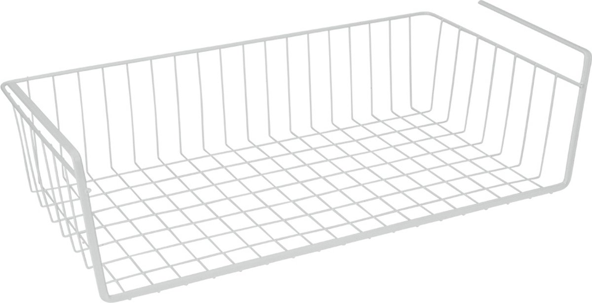 Wit metalen opbergrek voor planken