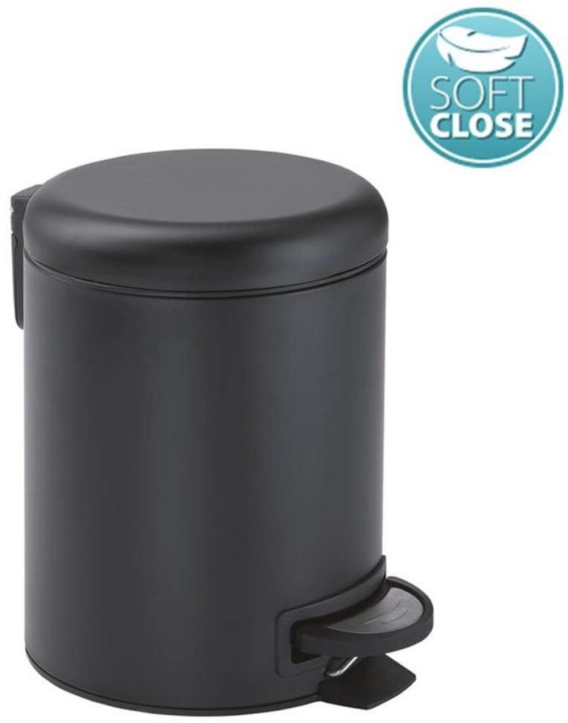 Zwarte pedaalemmer met softclose deksel