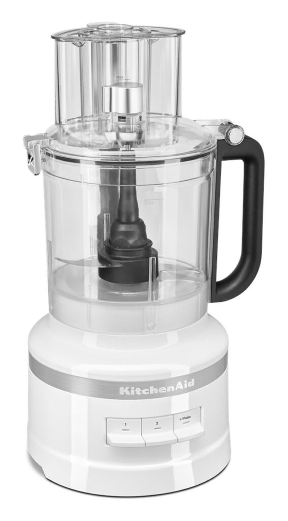 Witte KitchenAid keukenmachine met transparante kom