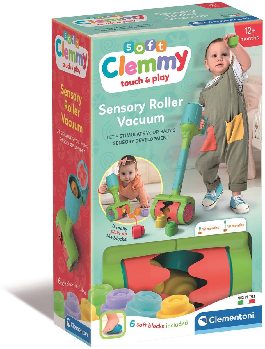 Clementoni speelgoedstofzuiger voor sensorische ontwikkeling baby’s.