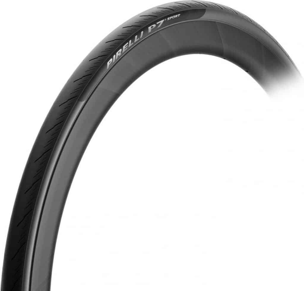 Pirelli racefietsband close-up, zijaanzicht.