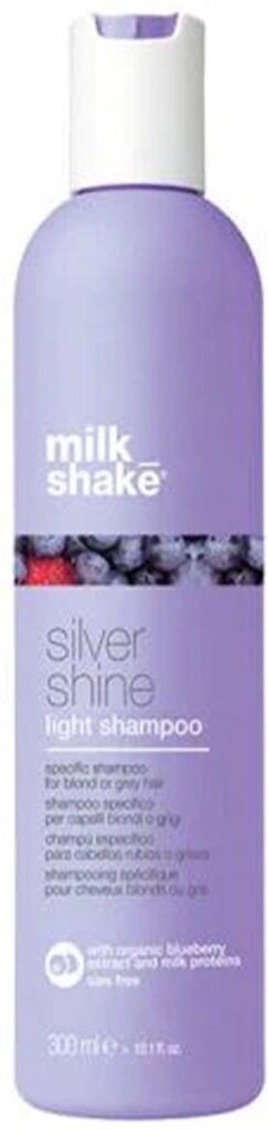 Paarse fles Milk Shake Silver Shine shampoo