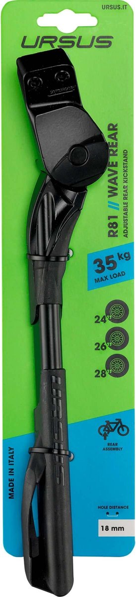 Ursus adjustable rear kickstand for bicycles.