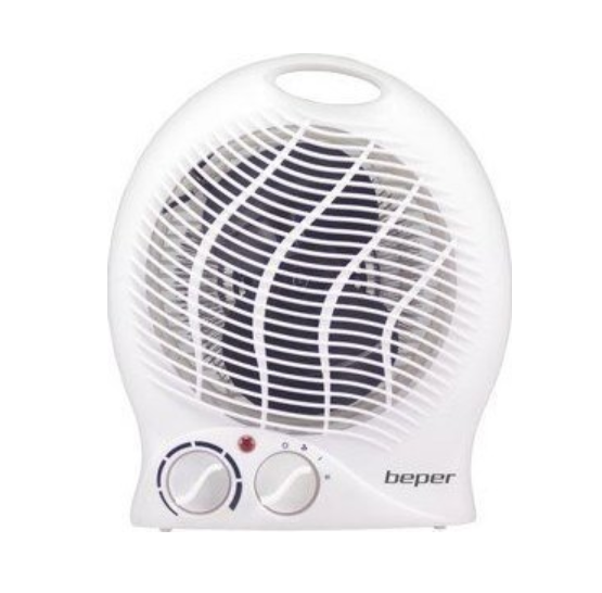 Witte elektrische ventilatorkachel met draaiknoppen