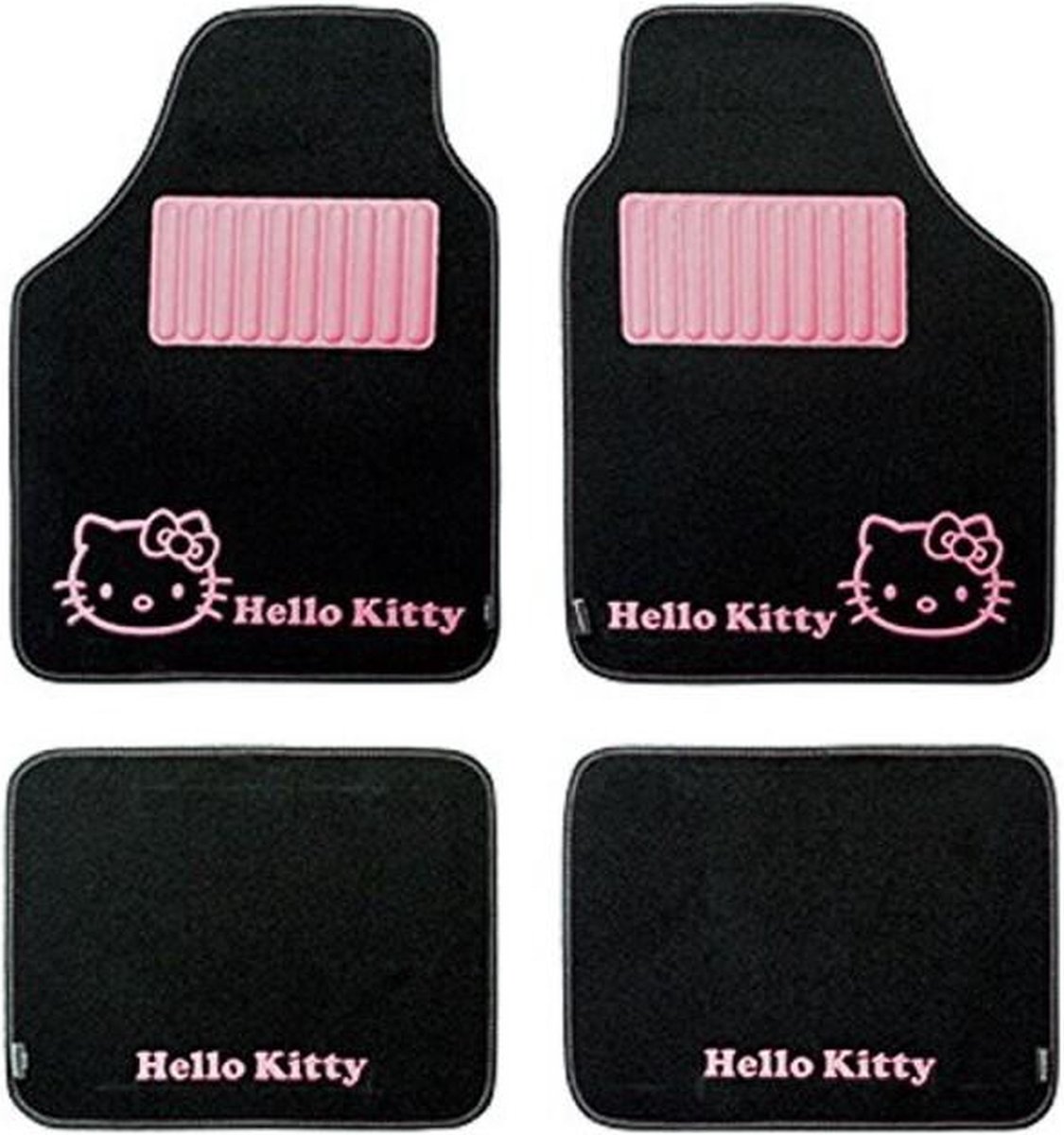 Zwarte Hello Kitty automatten met roze details