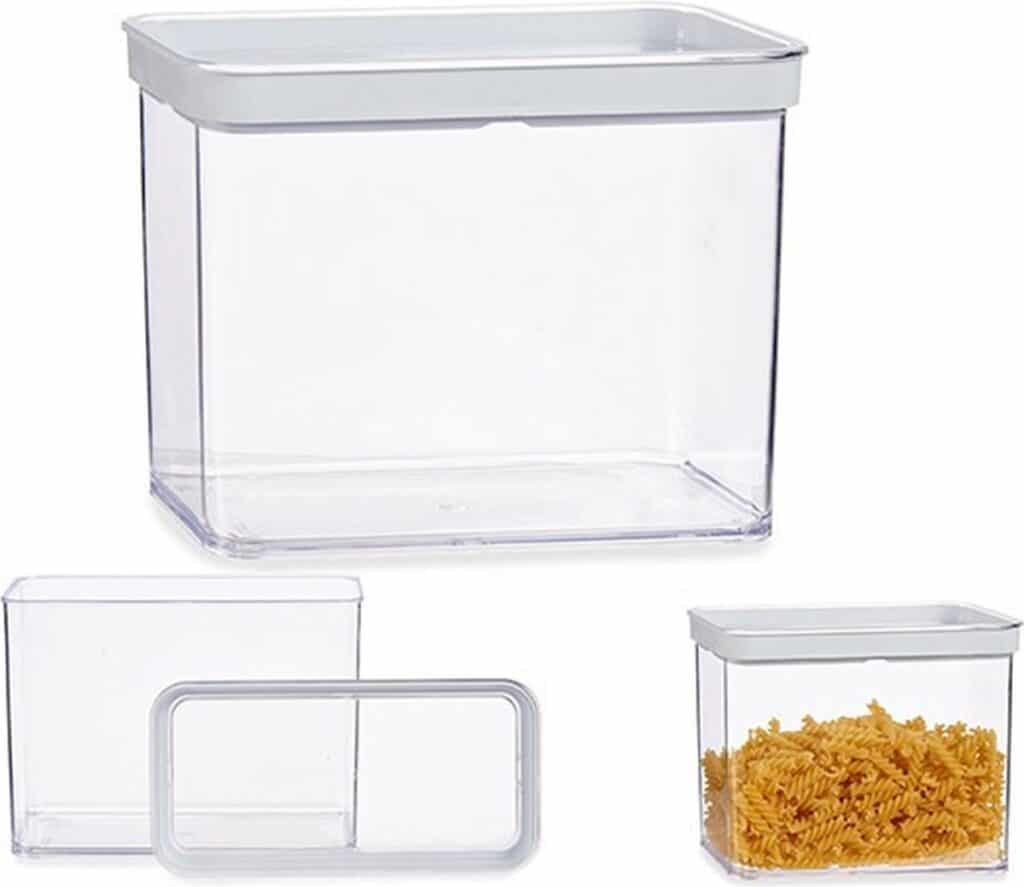 Transparante voorraaddozen met deksel, verschillende maten